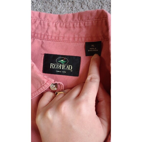 Vintage RedHead Button Up Sportsman Fishing Shirt Short Sleeve Size XL Rust - Picture 4 of 7